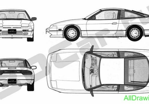Nissan 180SX (1989) (Ниссан 180СX (1989)) - чертежи (рисунки) автомобиля